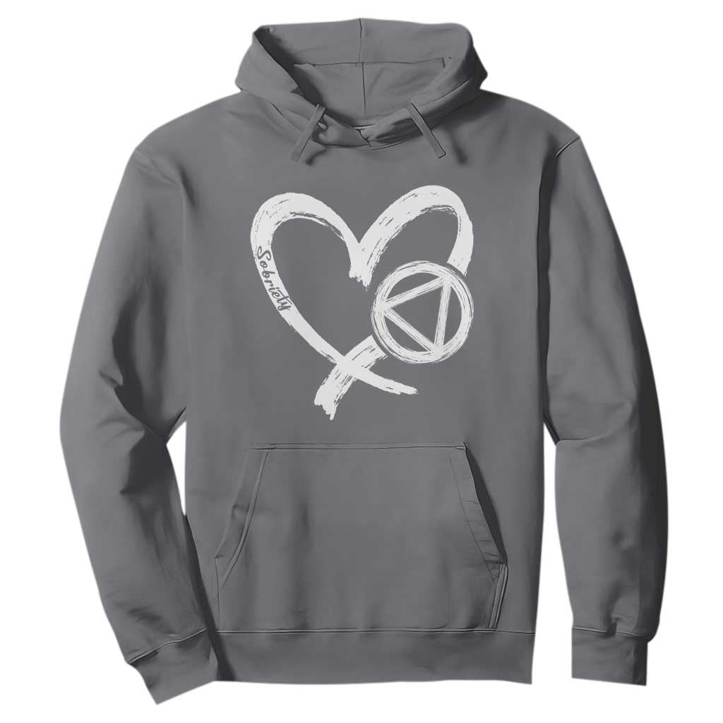 Sobriety Heart Sober Anniversary Alcoholic Abstinence Hoodie TS11 Charcoal Print Your Wear