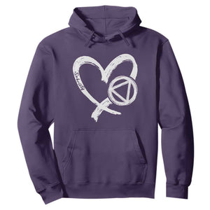 Sobriety Heart Sober Anniversary Alcoholic Abstinence Hoodie TS11 Purple Print Your Wear
