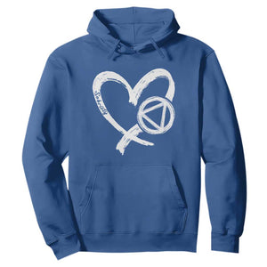 Sobriety Heart Sober Anniversary Alcoholic Abstinence Hoodie TS11 Royal Blue Print Your Wear