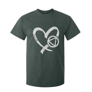 Sobriety Heart Sober Anniversary Alcoholic Abstinence T Shirt For Kid TS11 Dark Forest Green Print Your Wear