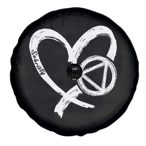 Sobriety Heart Sober Anniversary Alcoholic Abstinence Spare Tire Cover TS11 Print Your Wear