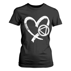 Sobriety Heart Sober Anniversary Alcoholic Abstinence T Shirt For Women TS11 Black Print Your Wear