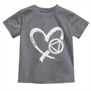 Sobriety Heart Sober Anniversary Alcoholic Abstinence Toddler T Shirt TS11 Charcoal Print Your Wear