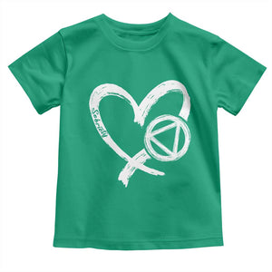 Sobriety Heart Sober Anniversary Alcoholic Abstinence Toddler T Shirt TS11 Irish Green Print Your Wear