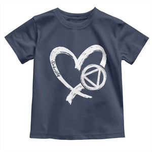 Sobriety Heart Sober Anniversary Alcoholic Abstinence Toddler T Shirt TS11 Navy Print Your Wear