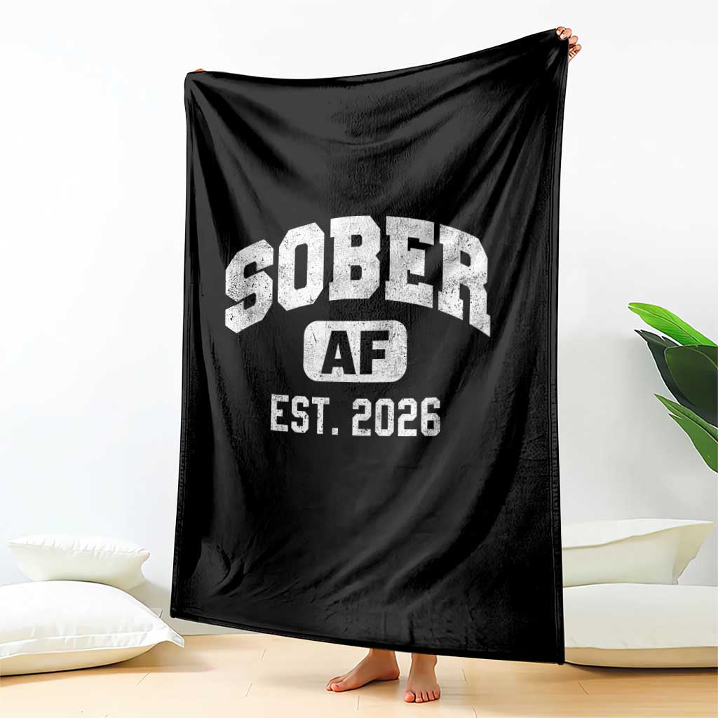 Sober AF 2026 AA Recovery Achiever Sobriety Anniversary Throw Blanket TS11 Print Your Wear