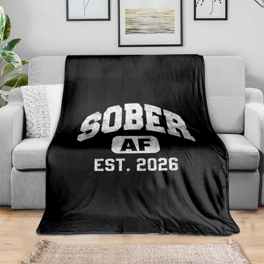 Sober AF 2026 AA Recovery Achiever Sobriety Anniversary Throw Blanket TS11 Print Your Wear