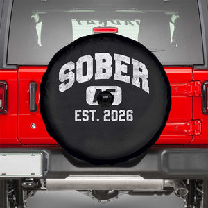 Sober AF 2026 AA Recovery Achiever Sobriety Anniversary Spare Tire Cover TS11 Black Print Your Wear