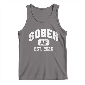 Sober AF 2026 AA Recovery Achiever Sobriety Anniversary Tank Top TS11 Deep Heather Print Your Wear