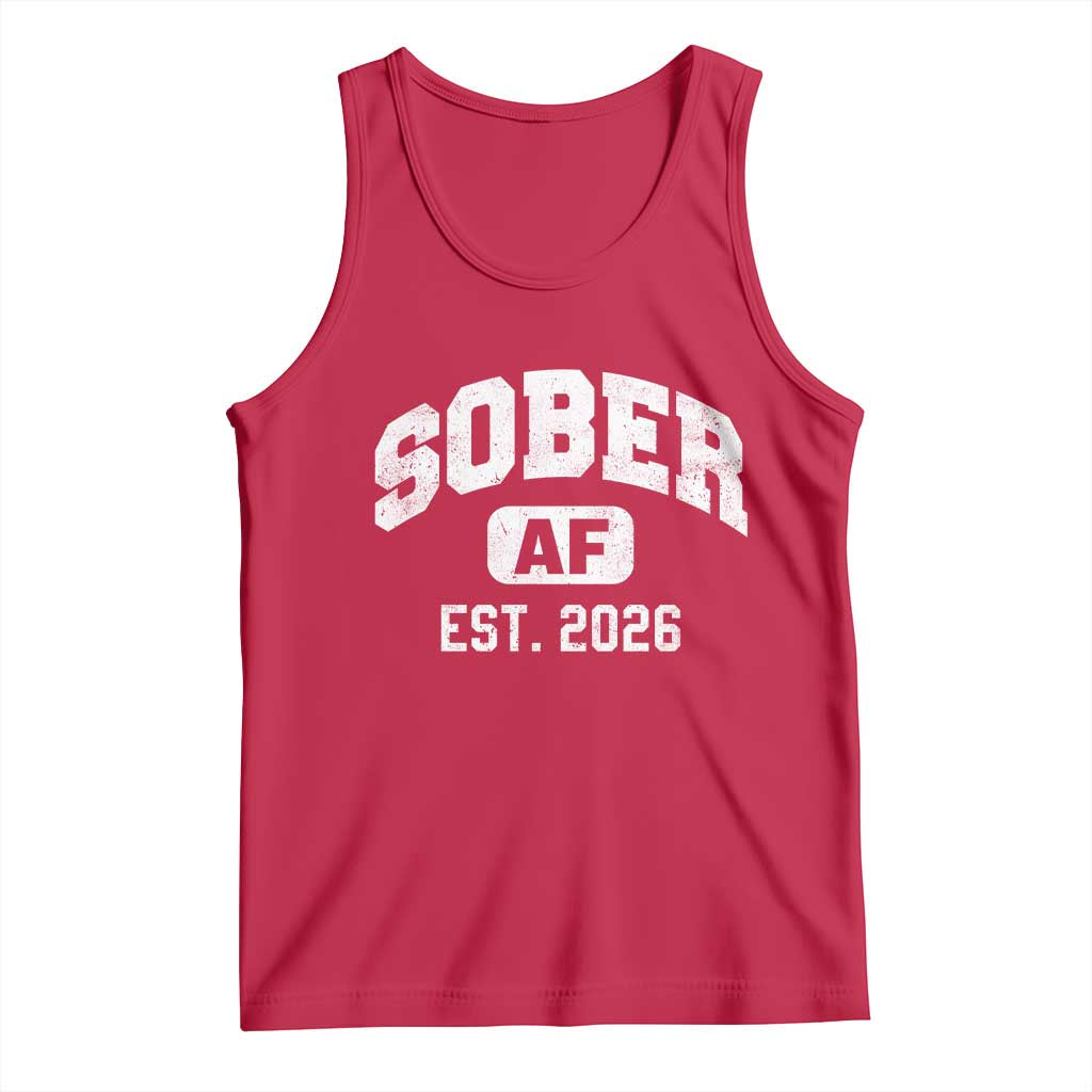 Sober AF 2026 AA Recovery Achiever Sobriety Anniversary Tank Top TS11 Red Print Your Wear