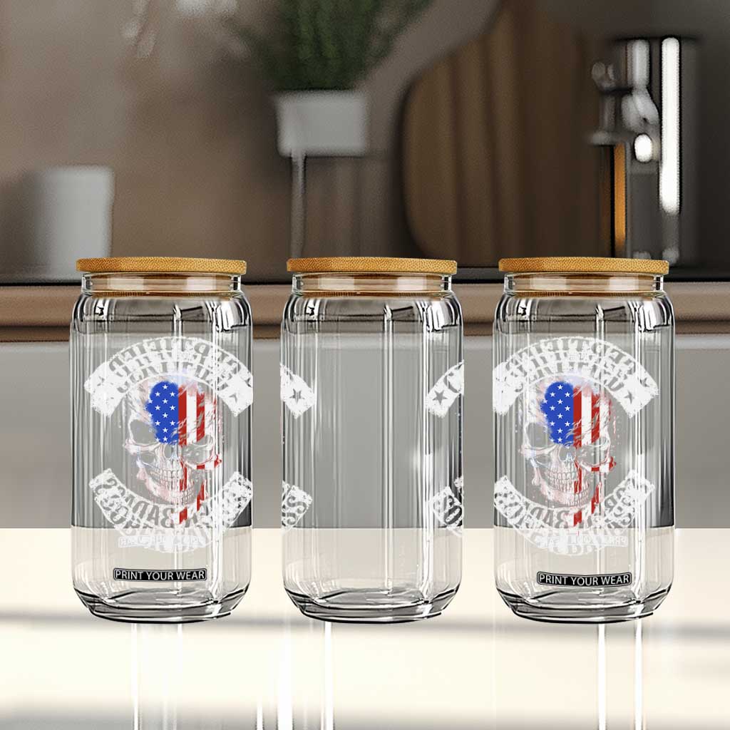 Certified Sober Badass Glass Can Sobriety Alcohol Fighters Vintage Skull