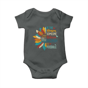 Sober Recover Baby Onesie Be The Reason Someone Believes Recovery Is Possible TS11 Dark Heather Print Your Wear