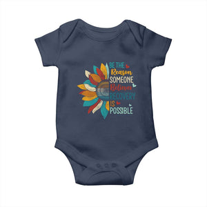 Sober Recover Baby Onesie Be The Reason Someone Believes Recovery Is Possible TS11 Navy Print Your Wear