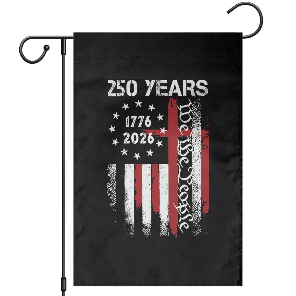 250 Years America Anniversary Christian USA Flag Garden Flag TS11 Black Print Your Wear