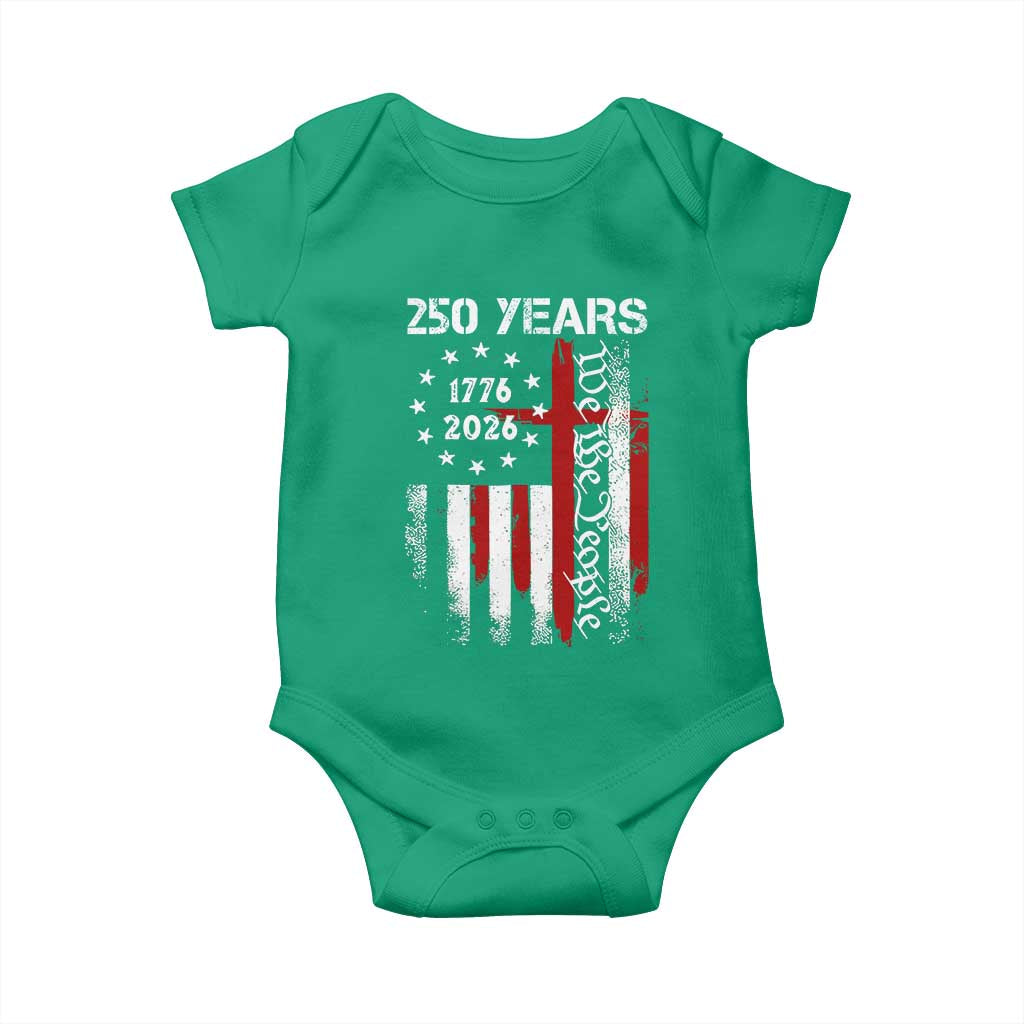 250 Years America Anniversary Christian USA Flag Baby Onesie TS11 Irish Green Print Your Wear