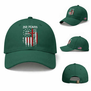 250 Years America Anniversary Christian USA Flag Baseball Cap TS11 Baseball Cap Universal Fit Irish Green Print Your Wear