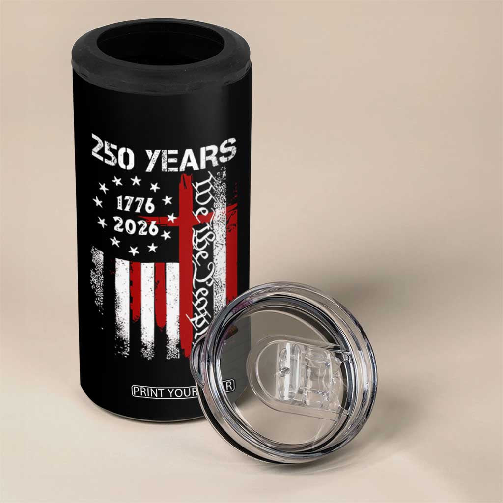 250 Years America Anniversary Christian USA Flag 4 in 1 Can Cooler Tumbler TS11 Print Your Wear