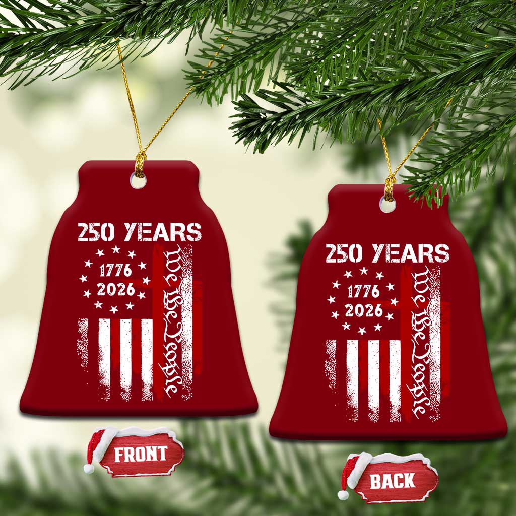 250 Years America Anniversary Christian USA Flag Ceramic Ornament TS11 Print Your Wear