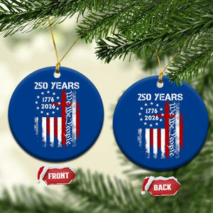 250 Years America Anniversary Christian USA Flag Ceramic Ornament TS11 1pc Blue Print Your Wear