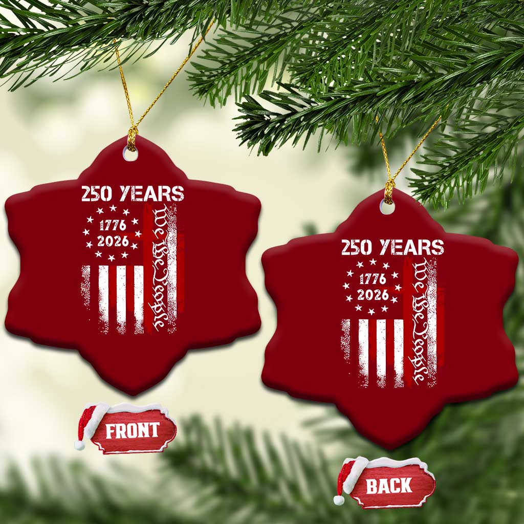 250 Years America Anniversary Christian USA Flag Ceramic Ornament TS11 Print Your Wear