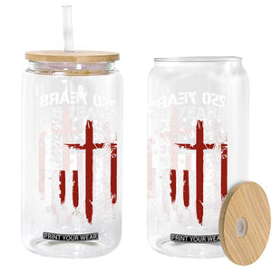 250 Years America Anniversary Christian USA Flag Glass Can TS11 Print Your Wear
