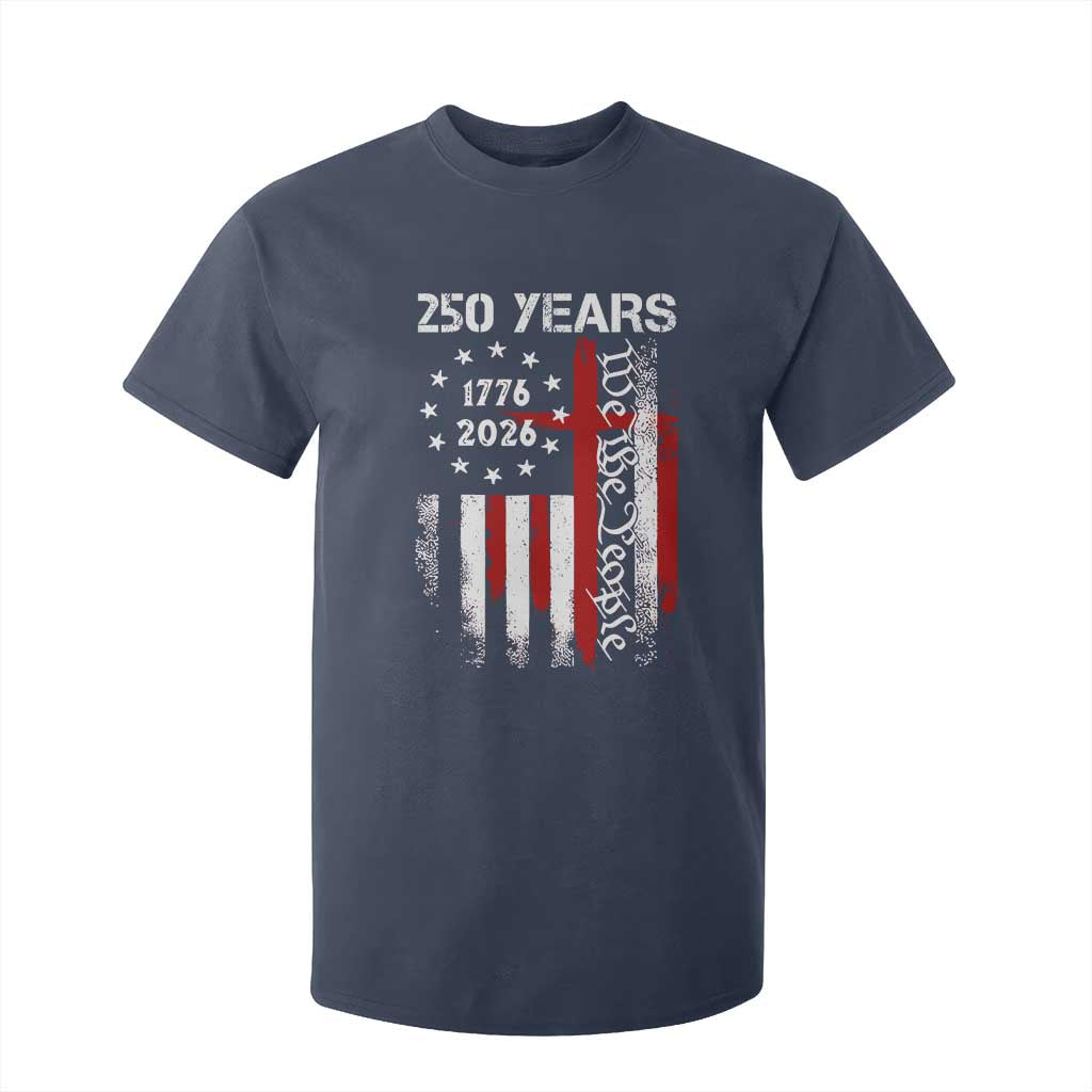 250 Years America Anniversary Christian USA Flag T Shirt For Kid TS11 Navy Print Your Wear