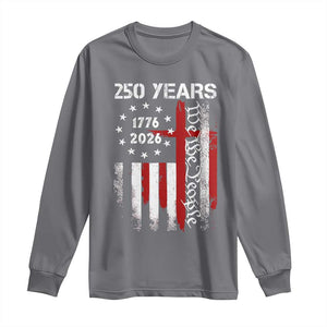 250 Years America Anniversary Christian USA Flag Long Sleeve Shirt TS11 Charcoal Print Your Wear