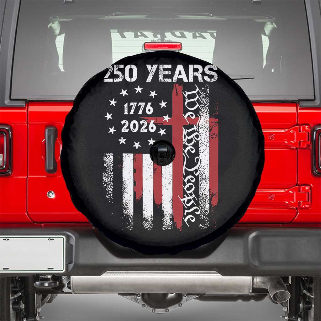 250 Years America Anniversary Christian USA Flag Spare Tire Cover TS11 Black Print Your Wear