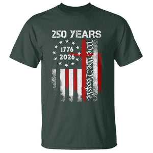 250 Years America Anniversary Christian USA Flag T Shirt TS11 Dark Forest Green Print Your Wear