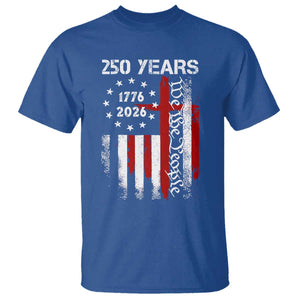250 Years America Anniversary Christian USA Flag T Shirt TS11 Royal Blue Print Your Wear