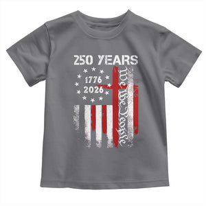 250 Years America Anniversary Christian USA Flag Toddler T Shirt TS11 Charcoal Print Your Wear