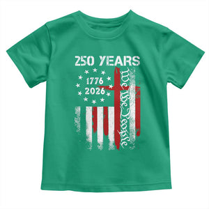 250 Years America Anniversary Christian USA Flag Toddler T Shirt TS11 Irish Green Print Your Wear