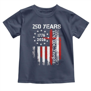 250 Years America Anniversary Christian USA Flag Toddler T Shirt TS11 Navy Print Your Wear