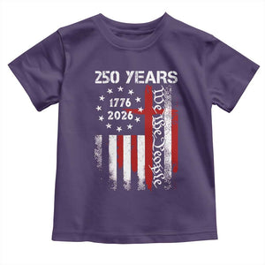 250 Years America Anniversary Christian USA Flag Toddler T Shirt TS11 Purple Print Your Wear