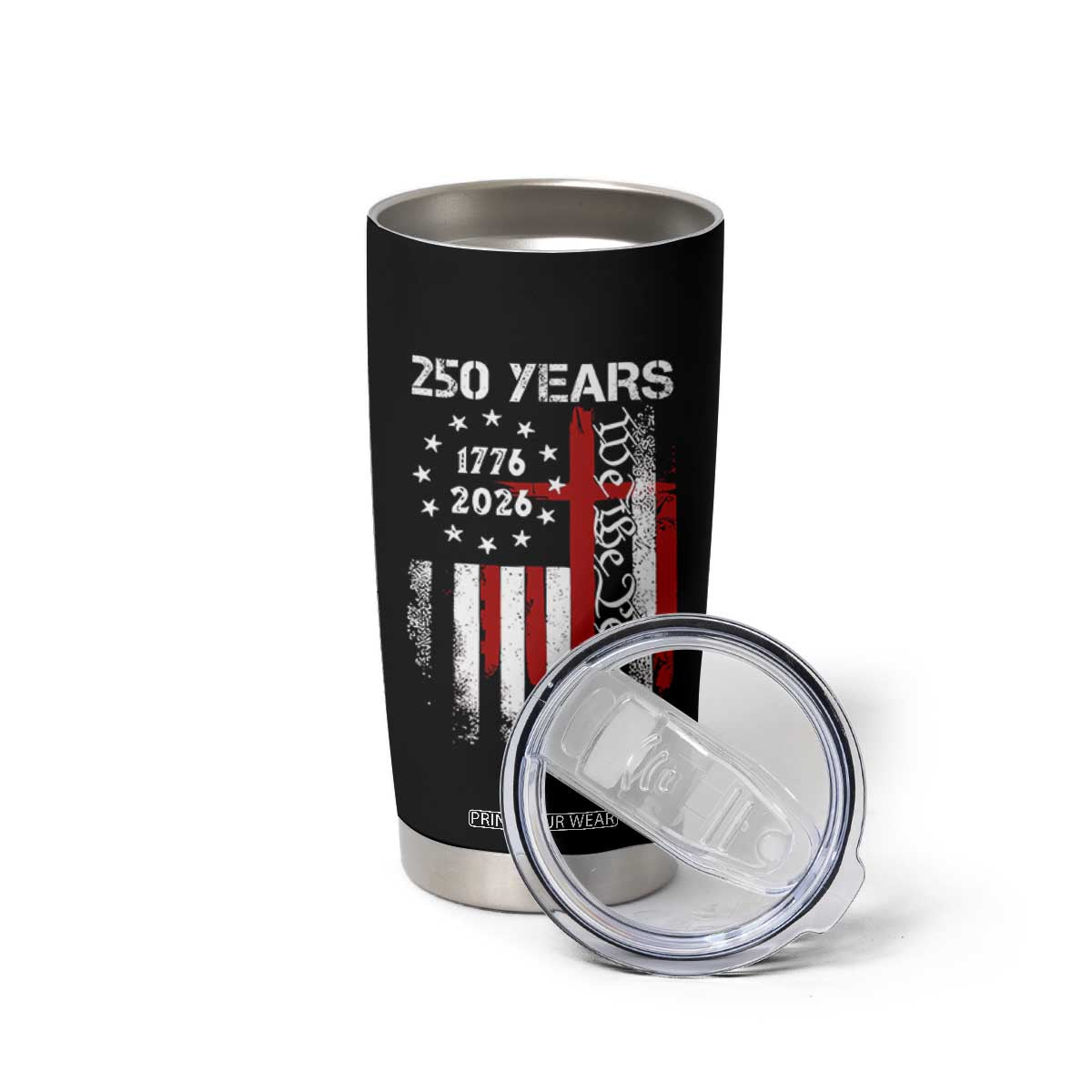 250 Years America Anniversary Christian USA Flag Tumbler Cup TS11 Print Your Wear
