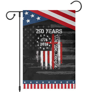 250 Years America Anniversary Christian USA Flag Patriotic Garden Flag TS11 Distressed Black Blue Print Your Wear