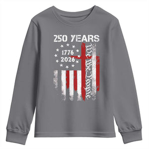 250 Years America Anniversary Christian USA Flag Youth Sweatshirt TS11 Charcoal Print Your Wear