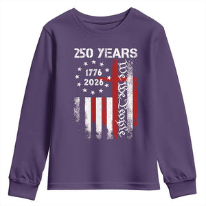 250 Years America Anniversary Christian USA Flag Youth Sweatshirt TS11 Purple Print Your Wear