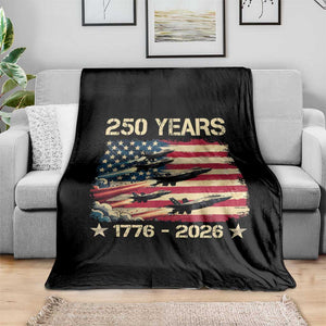 USA 250 Years 1776 2026 Patriotic Jets Trail American Flag Throw Blanket TS11 Print Your Wear