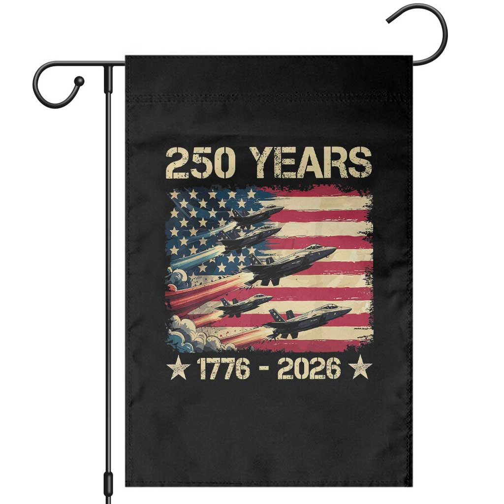 USA 250 Years 1776 2026 Patriotic Jets Trail American Flag Garden Flag TS11 Black Print Your Wear
