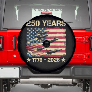 USA 250 Years 1776 2026 Patriotic Jets Trail American Flag Spare Tire Cover TS11 Black Print Your Wear