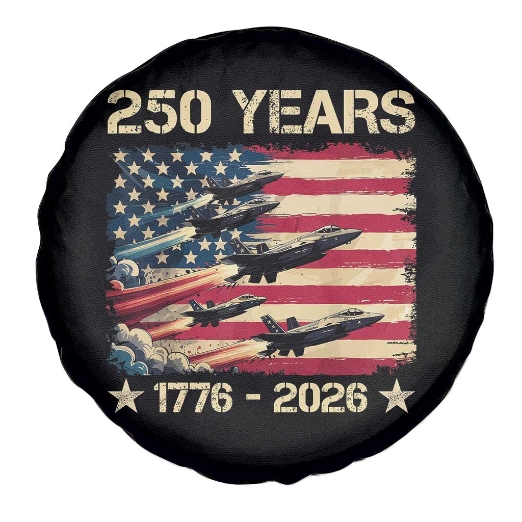 USA 250 Years 1776 2026 Patriotic Jets Trail American Flag Spare Tire Cover TS11 Print Your Wear