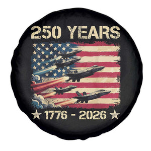 USA 250 Years 1776 2026 Patriotic Jets Trail American Flag Spare Tire Cover TS11 Print Your Wear