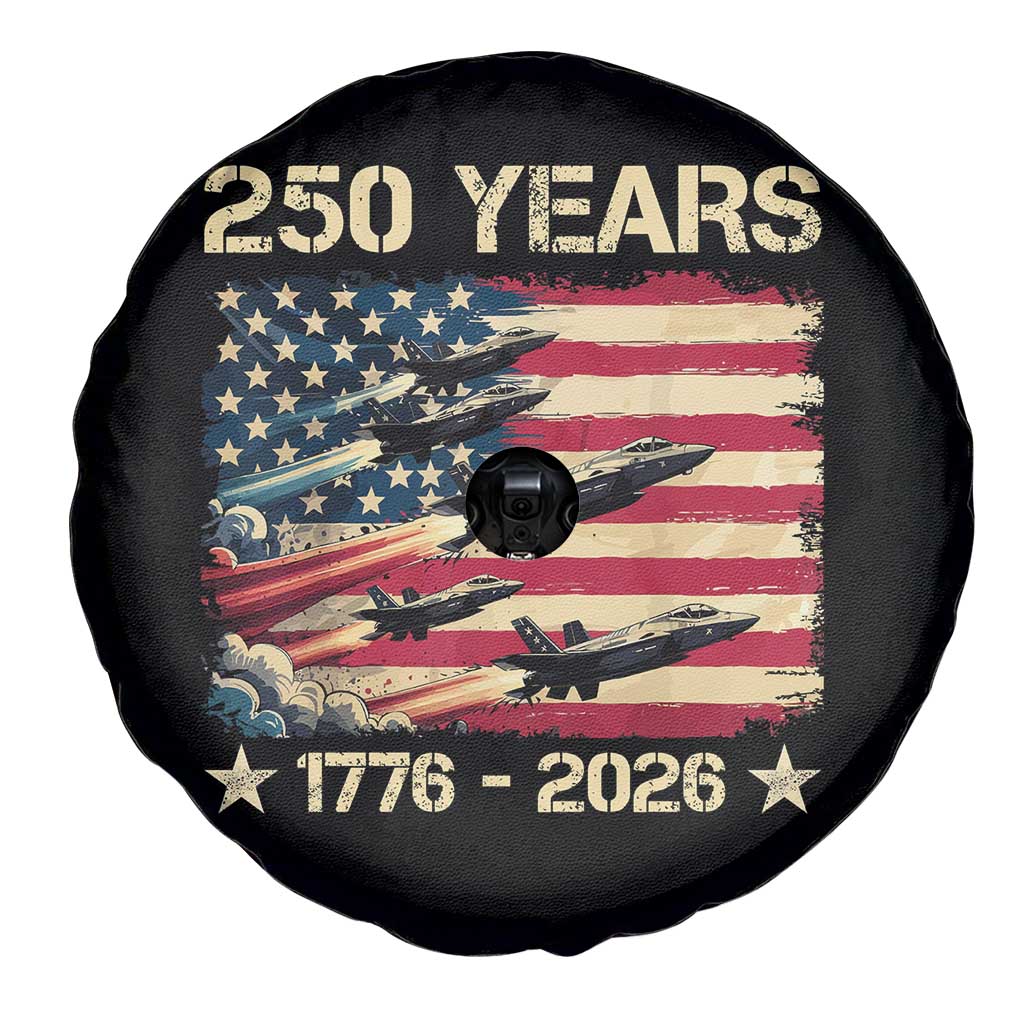 USA 250 Years 1776 2026 Patriotic Jets Trail American Flag Spare Tire Cover TS11 Print Your Wear