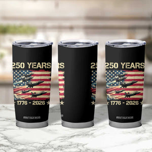 USA 250 Years 1776 2026 Patriotic Jets Trail American Flag Tumbler Cup TS11 Print Your Wear