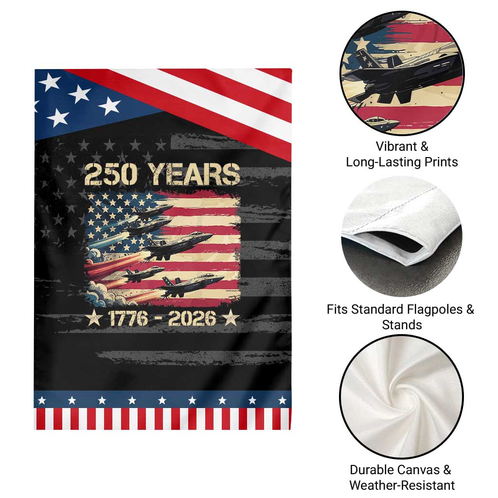 USA 250 Years 1776 2026 Patriotic Jets Trail American Flag Patriotic Garden Flag TS11 Print Your Wear