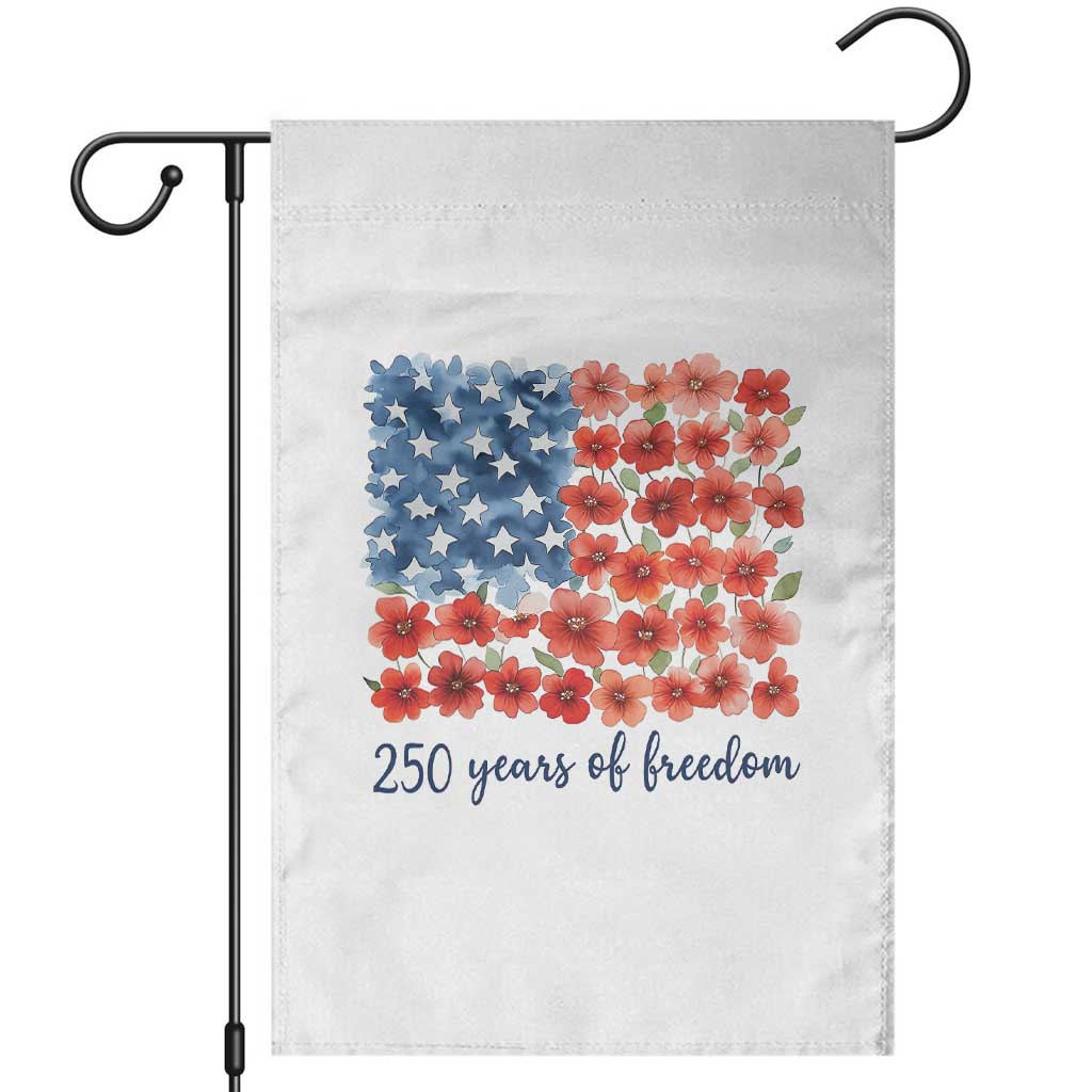 US 250 Years Of Freedom Garden Flag Retro Flower American Flag TS11 White Print Your Wear