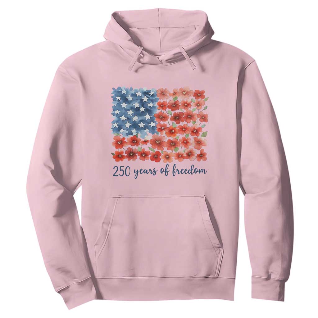 US 250 Years Of Freedom Hoodie Retro Flower American Flag TS11 Light Pink Print Your Wear