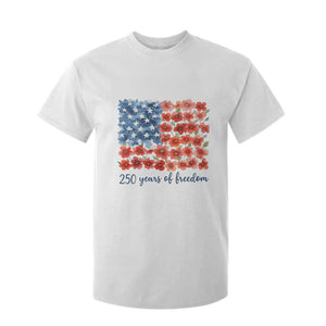 US 250 Years Of Freedom T Shirt For Kid Retro Flower American Flag TS11 White Print Your Wear