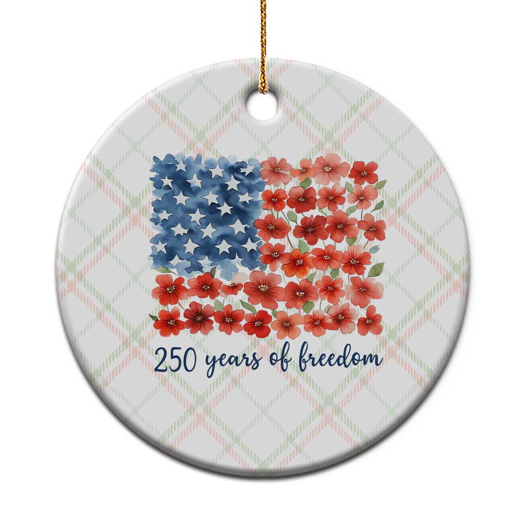 US 250 Years Of Freedom Ceramic Ornament Retro Flower American Flag TS11 1pc Christmas Plaid Print Your Wear